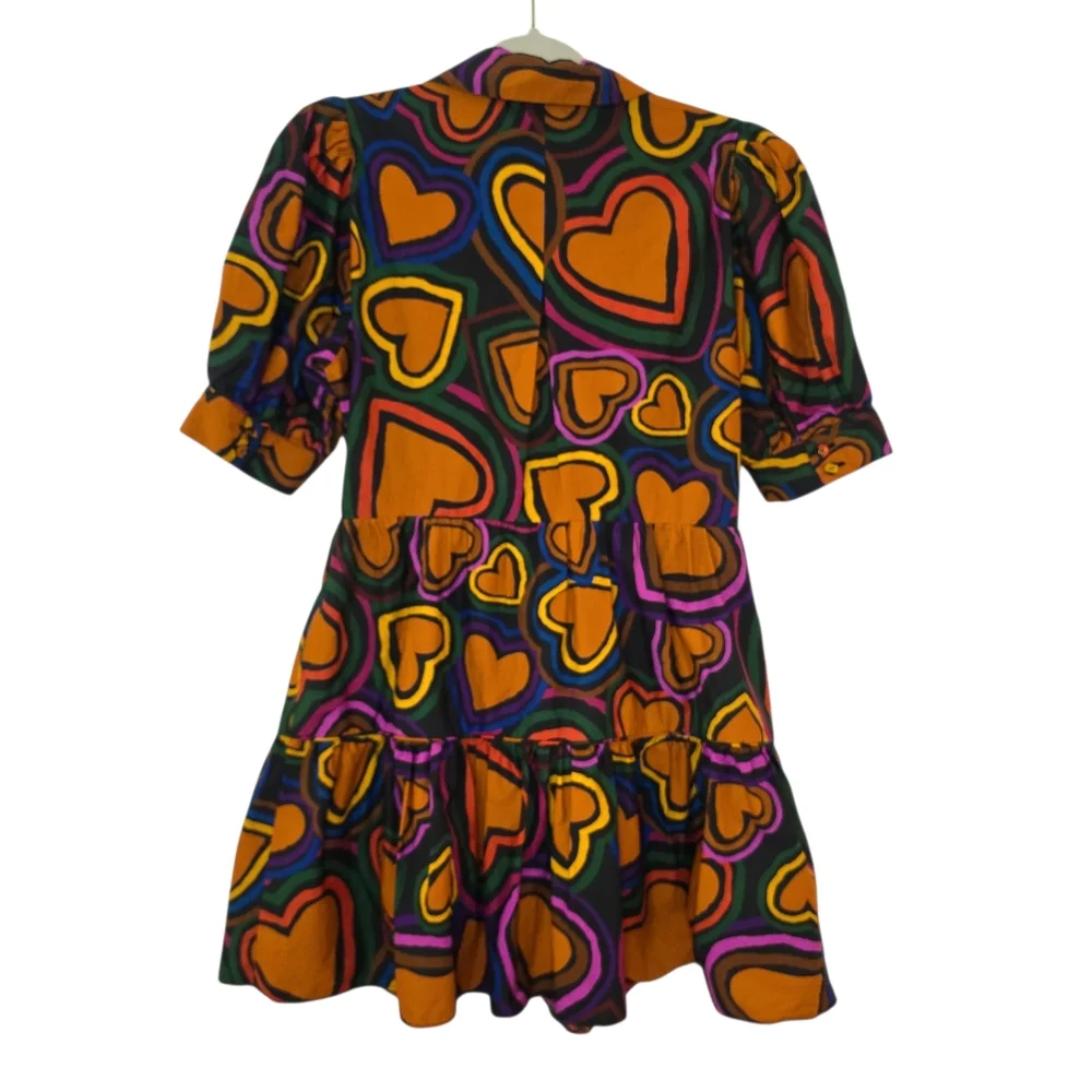 Farm Rio Short-Sleeve Bow-Front Heart Mini Dress - Picture 9 of 9